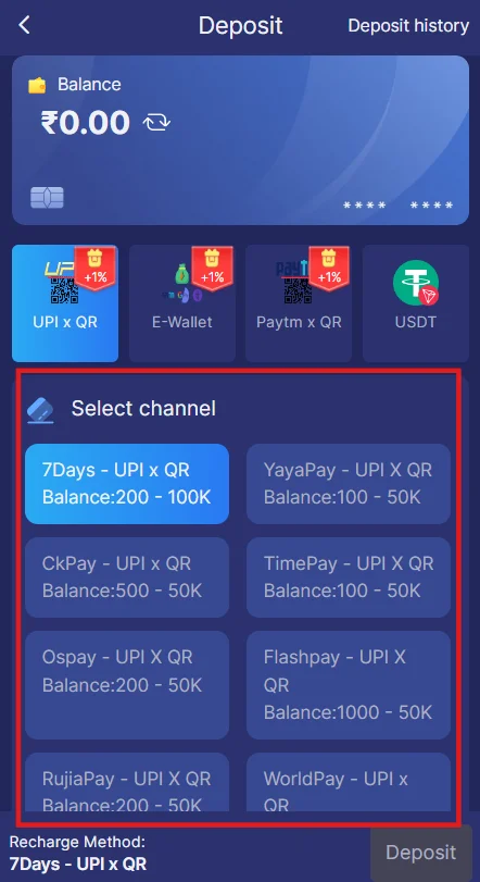 Select Payment Channel